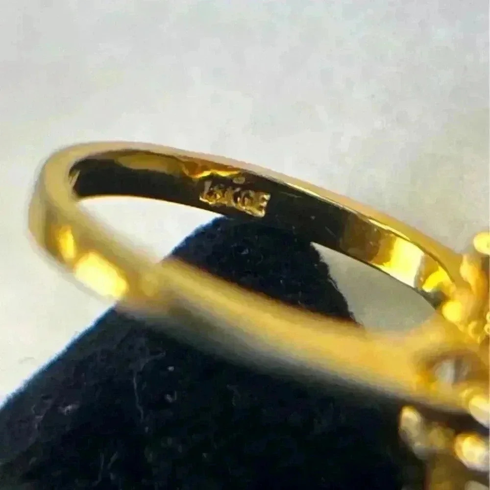 Vtg. 18K GE Oval Cut Sapphire Moissanite - Women's Size 6 - Used Con. - Picture 4 of 12